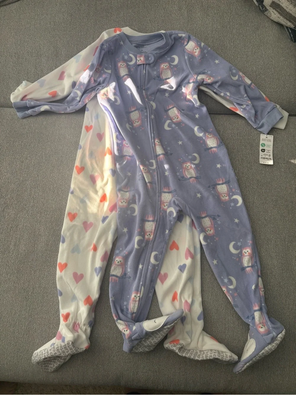 Carter's Purple Owl Print Footed Pajama One-Piece